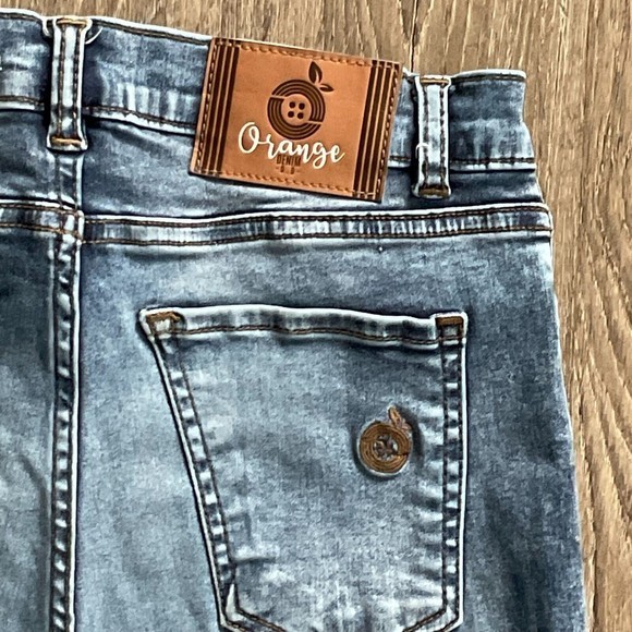 Orange Denim  Luca Y Brand Distressed‎ Denim Blue Jeans Size 7 EUC - Picture 6 of 7